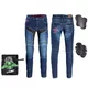 Spodnie motocyklowe / Jeasny damskie W-TEC Alfreda CE ∙ aramidowe wzmocnienie ∙ ochraniacze CE level 2 ∙ elastan ∙ elementy odblaskowe - Niebieski