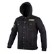 Kurtka motocyklowa W-TEC Black Heart Reeftor ∙ jeansowa ∙ kieszenie na ochraniacze pleców ∙ odpinany kaptur ∙ podszewka ∙ dresowe rękawy - Czarny