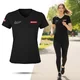 Koszulka damska inSPORTline Signature ∙ 100% bawełna ∙ wygodny krój ∙ duże logo na plecach - Czarny - Czarny