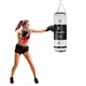 Worek bokserski inSPORTline Robkin 35x90cm ∙ waga 25kg ∙ skóra syntetyczna ∙ z łańcuchami - Czarno-biały