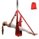 Hamak antygrawitacyjny do jogi inSPORTline Hemmok 280×150 cm ∙ karabińczyki ∙ 6 uchwytów ∙ wytrzymały ∙ 200 kg - Zielony - Czerwony