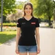 Koszulka damska inSPORTline Signature ∙ 100% bawełna ∙ wygodny krój ∙ duże logo na plecach - Czarny
