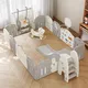 Plac zabaw dla dzieci 5w1 inSPORTline Teutonin 236x186 cm ∙ huśtawka regulowana ∙ zjeżdżalnia 40 kg ∙ konik na biegunach ∙ koszykówka ∙ edukacyjny