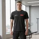 Koszulka męska inSPORTline Signature ∙ 100% bawełna ∙ komfortowy krój ∙ oddychająca ∙ sportowy design - Czarny