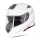 Kask motocyklowy szczękowy z blendą W-TEC Venero - Błyszczący biały